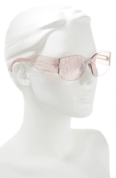 Shop Dior 'club M6u Shield Sunglasses In Shiny Palladium / Violet