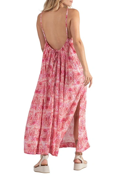 Cache Coeur Soleil Maternity/nursing Sundress In Coral