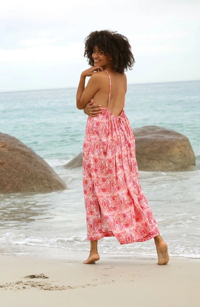 Cache Coeur Soleil Maternity/nursing Sundress In Coral