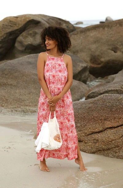 Shop Cache Coeur Soleil Maternity/nursing Sundress In Coral