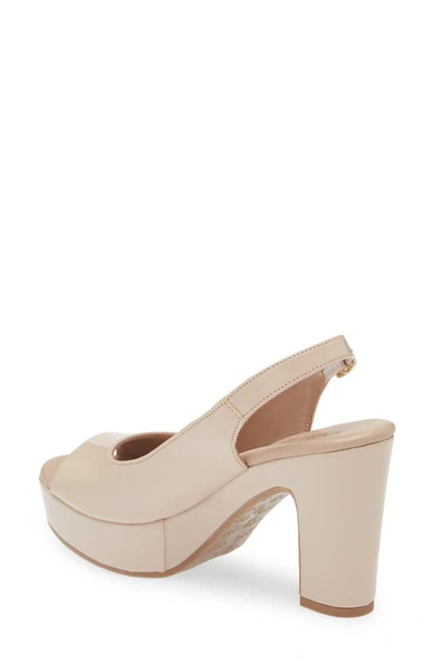 Shop Cordani Tyler Peep Toe Slingback Pump In Light Beige Patent