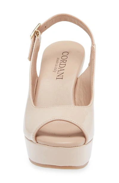 Cordani Tyler Peep Toe Slingback Pump In Light Beige Patent