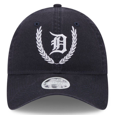 Shop New Era Navy Detroit Tigers Leaves 9twenty Adjustable Hat
