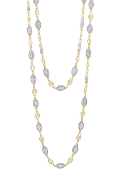 Shop Freida Rothman Brooklyn In Bloom Wrap Necklace In Gold And Silver