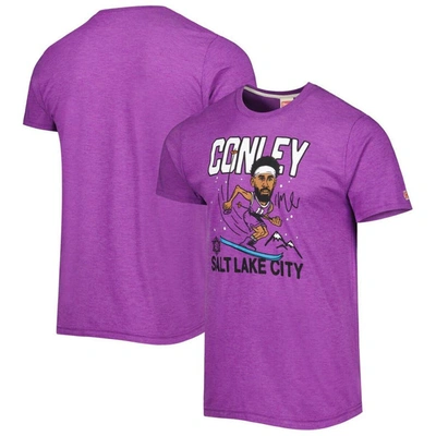 Shop Homage Mike Conley Heathered Purple Utah Jazz Caricature Tri-blend T-shirt In Heather Purple