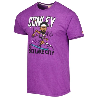 Shop Homage Mike Conley Heathered Purple Utah Jazz Caricature Tri-blend T-shirt In Heather Purple