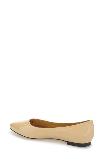 Shop Trotters Estee Woven Flat In Nude Patent