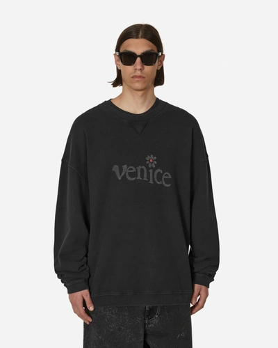 Shop Erl Venice Crewneck Sweatshirt In Black