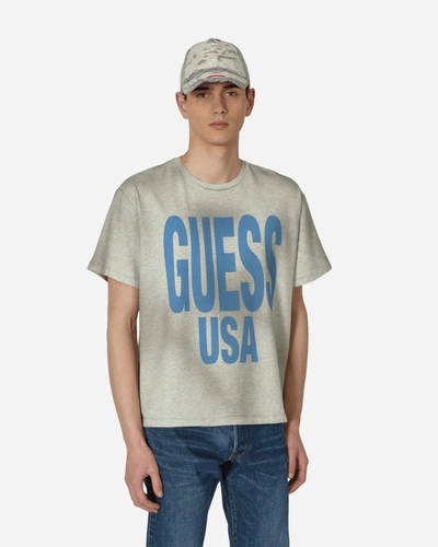 Shop Guess Usa Aged Graphic T-shirt In Grey