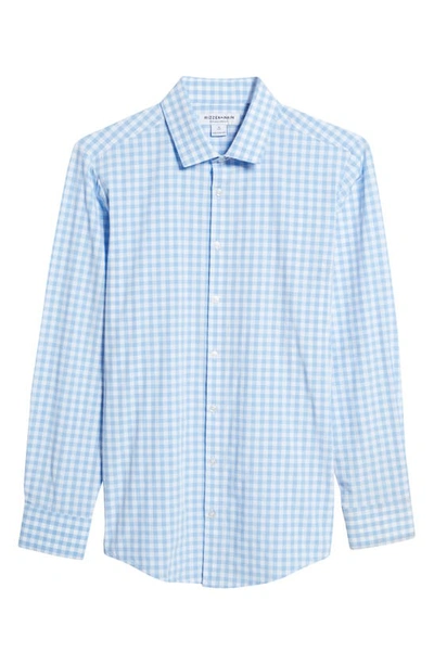 Shop Mizzen + Main Leeward Trim Fit Gingham Performance Button-up Shirt In Light Blue Gingham