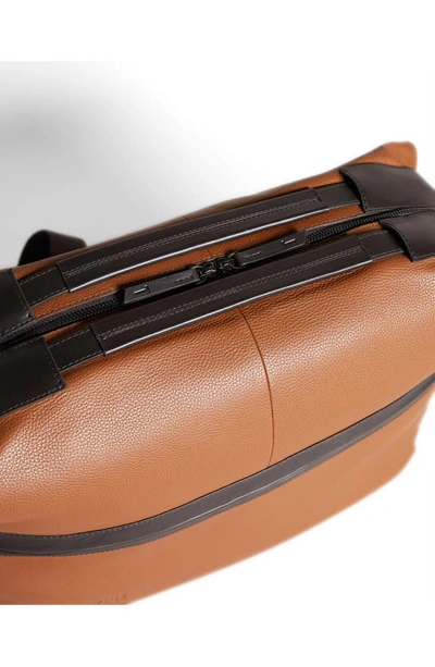 Shop Ted Baker Kaisel Leather Holdall Bag In Dark Tan