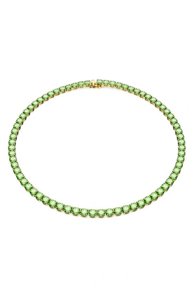 Shop Swarovski Matrix Tennis Necklace In Green