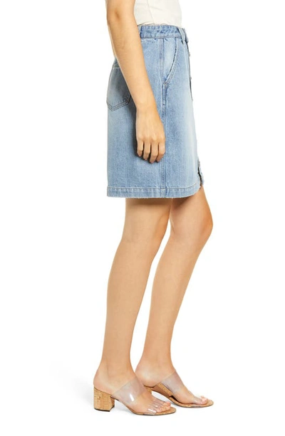 Shop Rachel Parcell Button Front Denim Skirt In Vintage Medium Wash