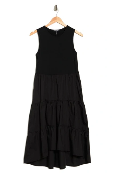 Shop Ellen Tracy Sleeveless Tiered Dress In Black