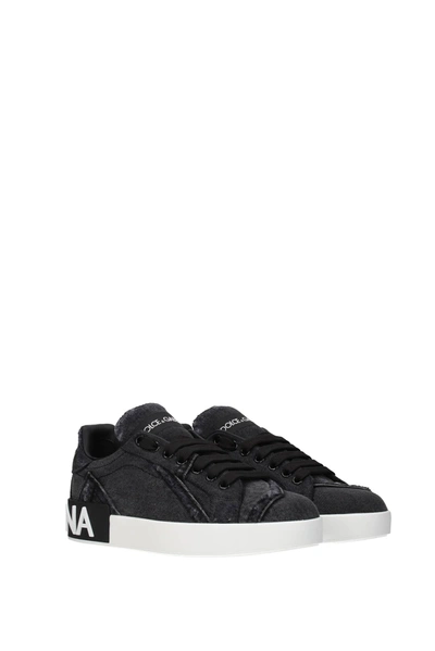 Shop Dolce & Gabbana Sneakers Fabric Black