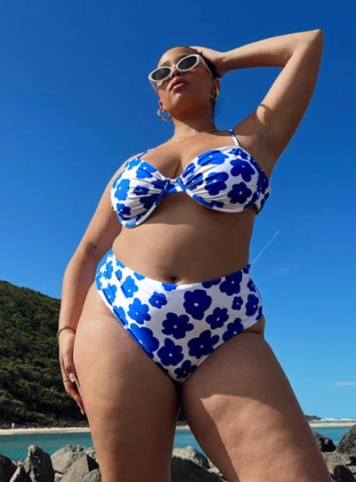 Princess Polly Lower Impact Avani Bikini Bottoms In Blue Multi | ModeSens