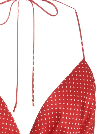Shop Alexandre Vauthier Polka Dot Silk Top In Red