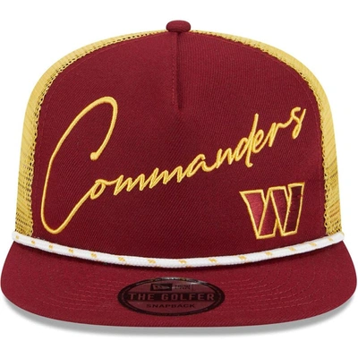 Shop New Era Burgundy Washington Commanders Script Logo Golfer 9fifty Snapback Hat