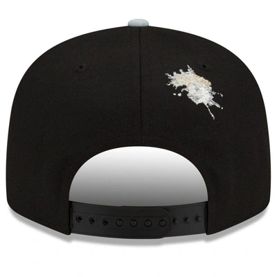 Shop New Era X Staple New Era Black/gray Las Vegas Raiders Nfl X Staple Collection 9fifty Snapback Adjustable Hat