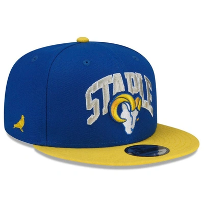 Shop New Era X Staple New Era Royal/gold Los Angeles Rams Nfl X Staple Collection 9fifty Snapback Adjustable Hat