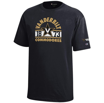 Shop Champion Youth  Black Vanderbilt Commodores 150th Anniversary T-shirt