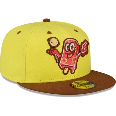 Shop New Era Yellow Beloit Sky Carp Copa De La Diversion 59fifty Fitted Hat