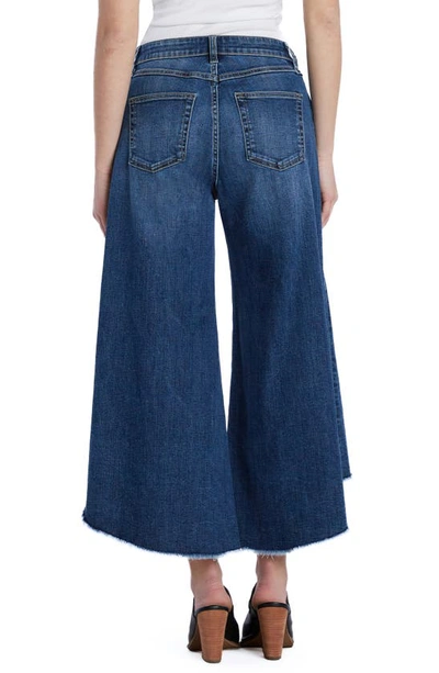 Shop Wash Lab Denim High Waist Crop Gaucho Jeans In Concert Blue