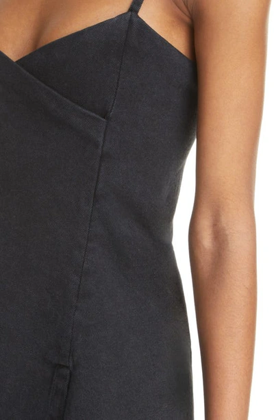 Shop Isabel Marant Costas Cotton Denim Dress In Black