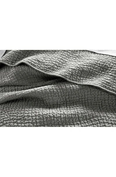 Shop Coyuchi Pebbled Handstitched Organic Cotton Quilt In Slate