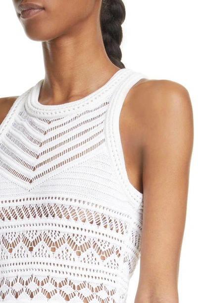 Shop Isabel Marant Ava Open Stitch Stretch Cotton Dress In White