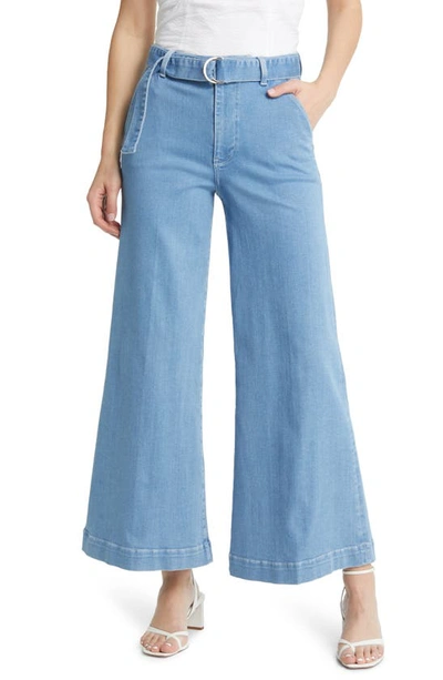 Shop Frame Le Palazzo Belted Jeans In Danbury Clean