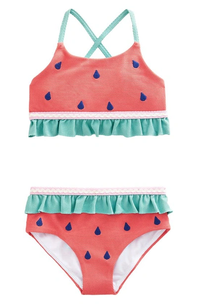 Shop Mini Boden Kids' Watermelon Two-piece Swimsuit In Jam