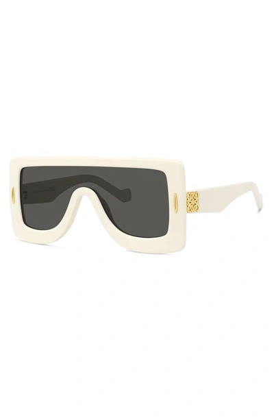 Shop Loewe Chunky Anagram 122mm Square Sunglasses In Ivory / Smoke