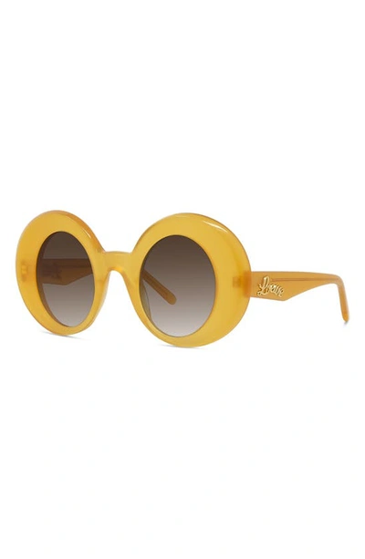 Shop Loewe Curvy 44mm Gradient Small Round Sunglasses In Shiny Yellow / Gradient Green