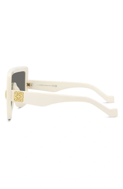 Shop Loewe Chunky Anagram 122mm Square Sunglasses In Ivory / Smoke