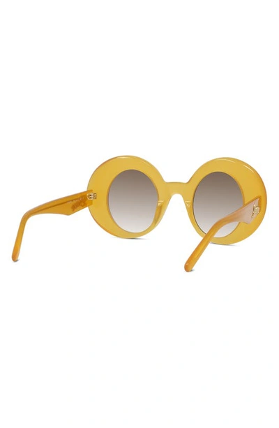 Shop Loewe Curvy 44mm Gradient Small Round Sunglasses In Shiny Yellow / Gradient Green