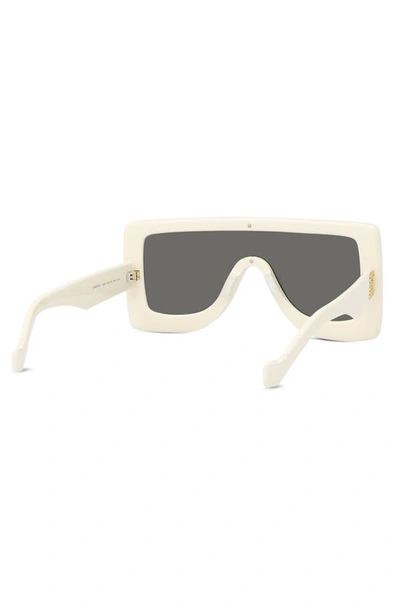 Shop Loewe Chunky Anagram 122mm Square Sunglasses In Ivory / Smoke