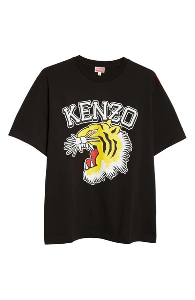 Kenzo Tiger Varsity Oversize Cotton Graphic T-shirt In Noir | ModeSens