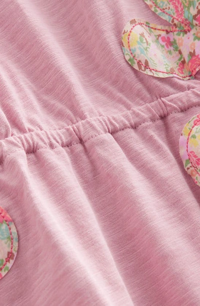 Shop Mini Boden Kids' Cutout Appliqué Cotton Dress In Almond Pink