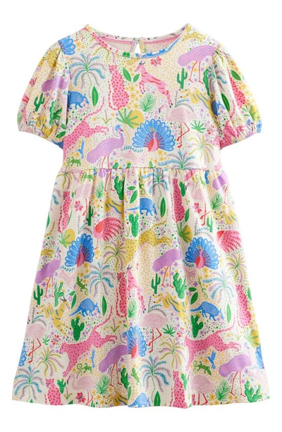 Shop Mini Boden Kids' Puff Sleeve Cotton Dress In Multi Desert