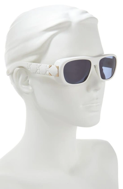 Shop Dior Lady 95.22 S1i 59mm Square Sunglasses In Ivory / Blue