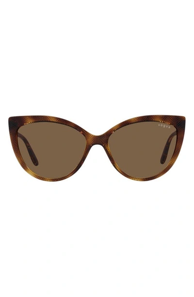 Shop Vogue 57mm Cat Eye Sunglasses In Dark Havana