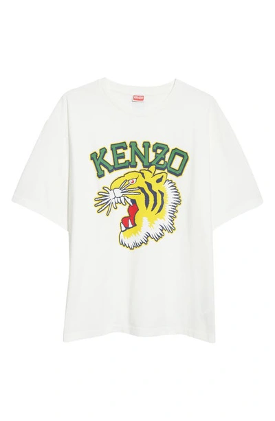 Shop Kenzo Tiger Varsity Oversize Cotton Graphic T-shirt In Off White
