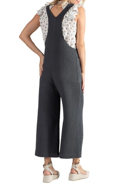 Cache Coeur Maya Organic Cotton Gauze Maternity/nursing Jumpsuit In Anthracite