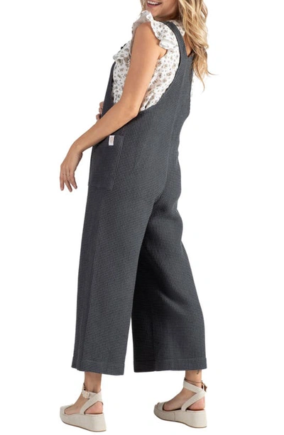 Shop Cache Coeur Maya Organic Cotton Gauze Maternity/nursing Jumpsuit In Anthracite