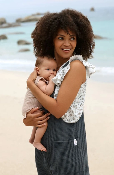 Cache Coeur Maya Organic Cotton Gauze Maternity/nursing Jumpsuit In Anthracite
