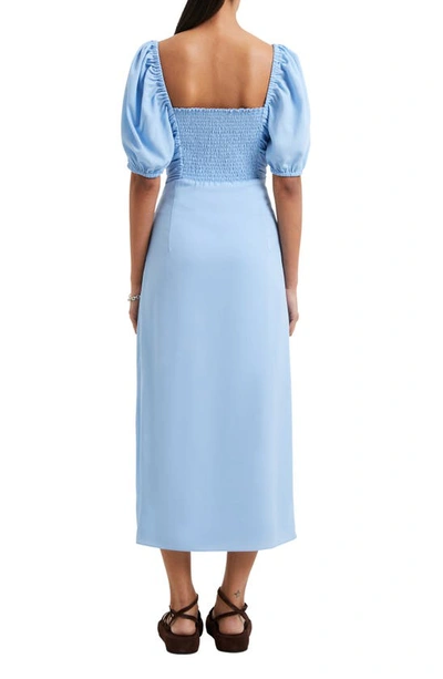 Shop French Connection Afina Inu Satin Midi Dress In Placid Blue