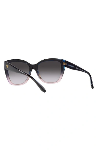 Emporio Armani 55mm Gradient Cat Eye Sunglasses In Grad Grey