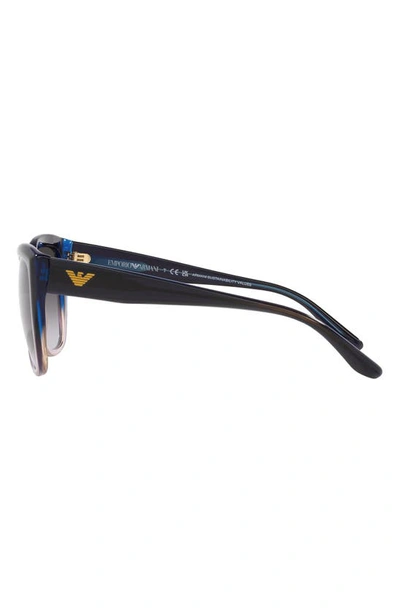 Emporio Armani 55mm Gradient Cat Eye Sunglasses In Grad Grey