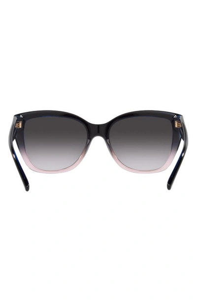 Emporio Armani 55mm Gradient Cat Eye Sunglasses In Grad Grey